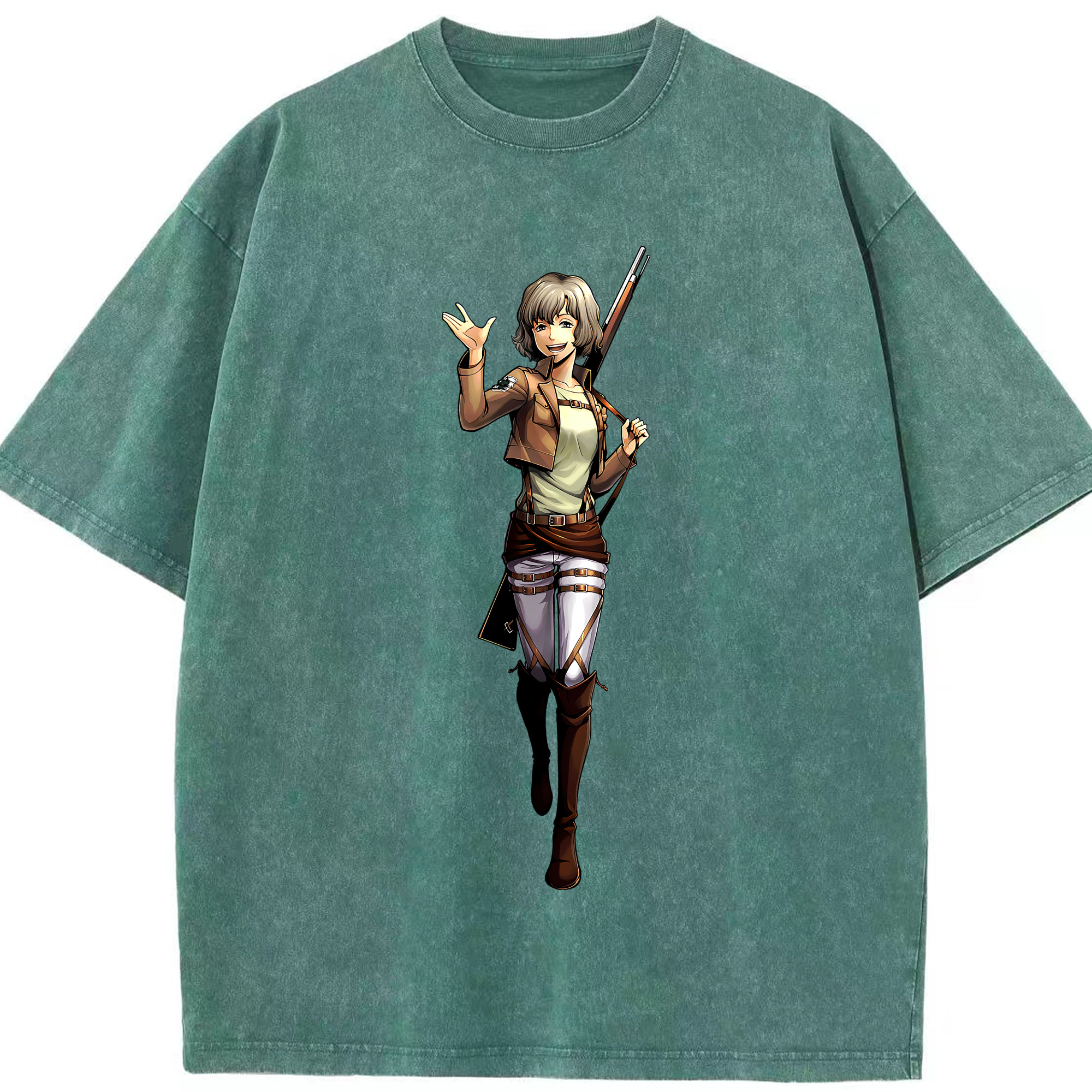 （画像用） 進撃の巨人 ヒツチ Attack on Titan Hitch 綿100% ヴィンテージ風 半袖Tシャツ（フロントプリント）